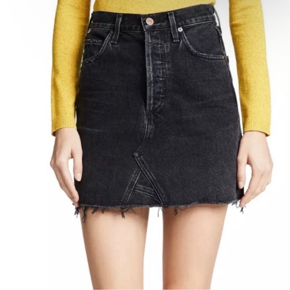 Citizens of Humanity Black Denim Mini Skirt - Picture 1 of 9